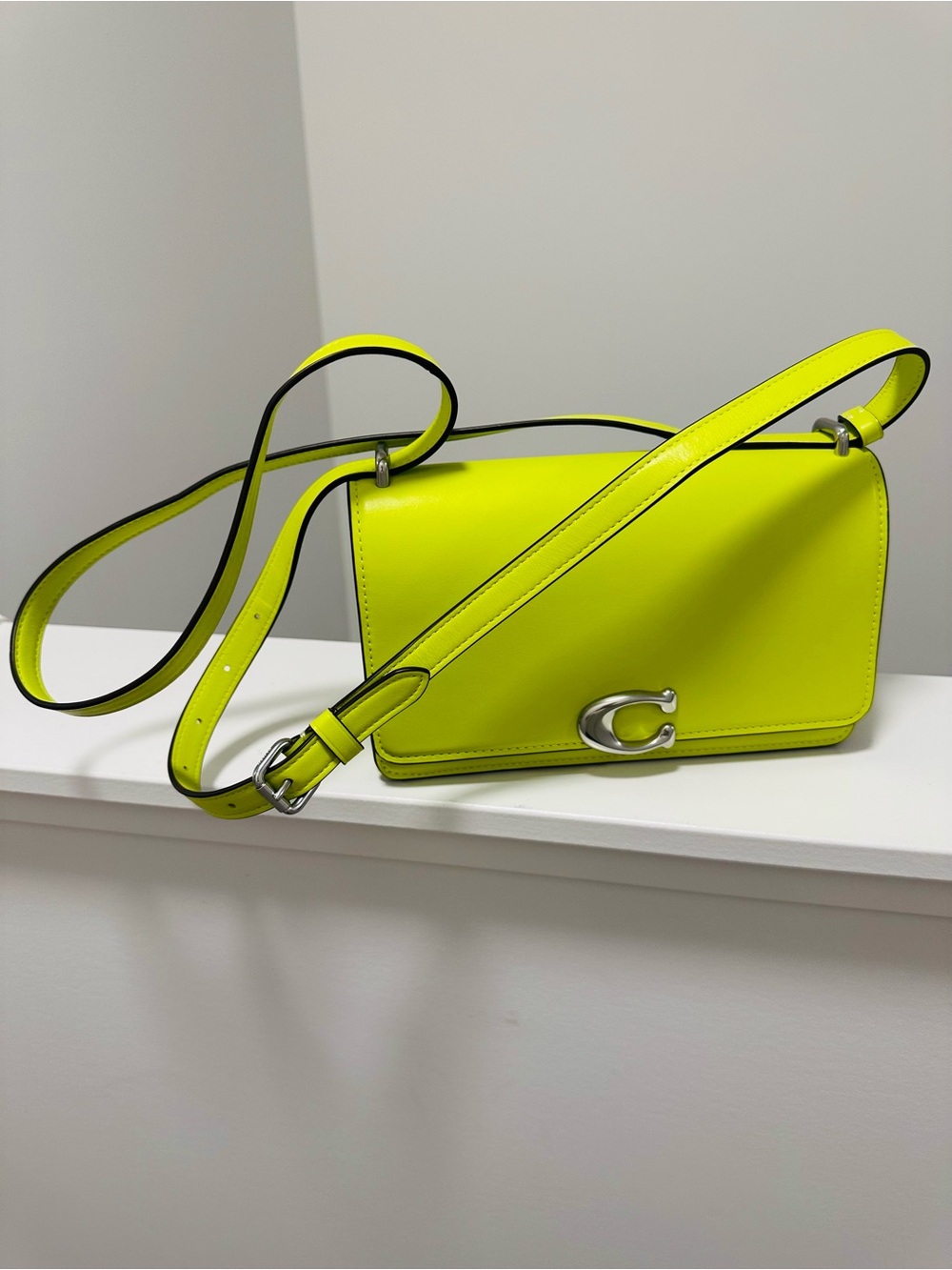 Coach Neon Lime Bandit Leather Crossbody NWOT